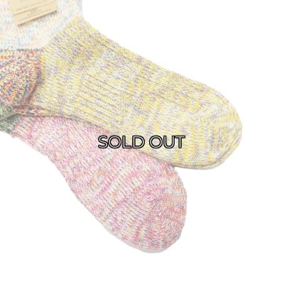 画像4: Mauna Kea(マウナケア)かかと切り替えツイスター杢ソックス / Pink(ピンク)・Yellow(イエロー)※3足までメール便発送可