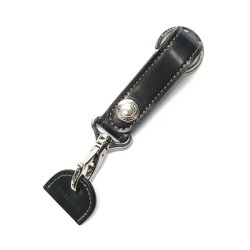 WILD SWANS（ワイルドスワンズ）BRANCHII（ブランチ2）キーホルダー/ブラック"シェルコードバン"×バーガンディ"型押しイングリッシュブライドル"