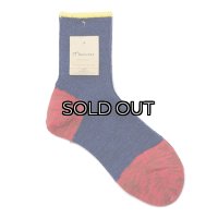 Mauna Kea（マウナケア）マルチカラーウール3面切替えソックス"レディース" / Navy（ネイビー）※3足までメール便発送可※