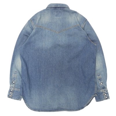 画像2: F.O.B FACTORY（エフオービーファクトリー）DENIM WESTERN SHIRT（デニムウエスタンシャツ）8oz Wash Denim/Blue（ブルー）