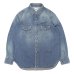 画像1: F.O.B FACTORY（エフオービーファクトリー）DENIM WESTERN SHIRT（デニムウエスタンシャツ）8oz Wash Denim/Blue（ブルー） (1)