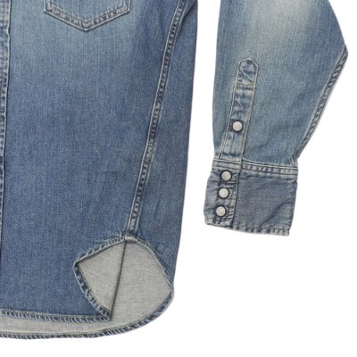 画像5: F.O.B FACTORY（エフオービーファクトリー）DENIM WESTERN SHIRT（デニムウエスタンシャツ）”8oz Wash Denim" / Blue（ブルー）