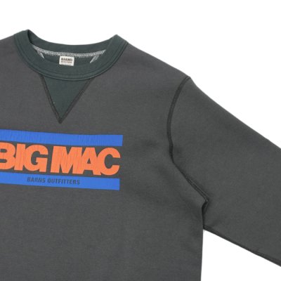 画像4: BARNS OUTFITTERS×BIG MAC（バーンズアウトフィッターズ×ビックマック）STANDARD COZUN GUSSET PRINT CREW NECK SWEAT（はめ込み両Vガゼットクルーネックスウェット）/ Black（ブラック）