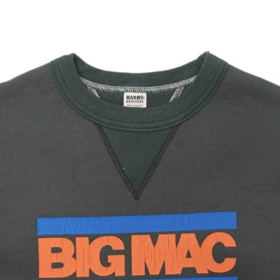 画像3: BARNS OUTFITTERS×BIG MAC（バーンズアウトフィッターズ×ビックマック）STANDARD COZUN GUSSET PRINT CREW NECK SWEAT（はめ込み両Vガゼットクルーネックスウェット）/ Black（ブラック）