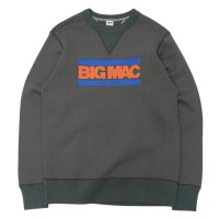 BARNS OUTFITTERS (バーンズアウトフィッターズ) STANDARD COZUN GUSSET PRINT CREW NECK SWEAT SP (はめ込み両Vガゼットクルーネックスウェット）"BIG MAC"/ Black（ブラック）