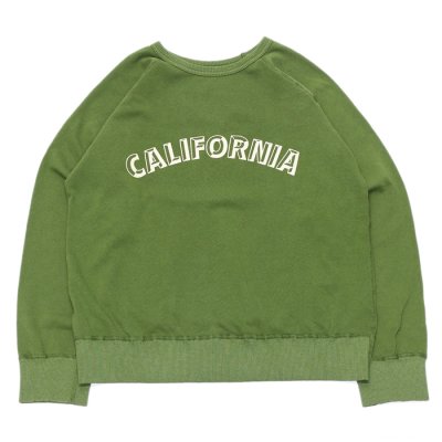 画像1: Mixta（ミクスタ）Print Raglan Crew Sweat（プリント付きラグランクルースウェット）"CALIFORNIA 3D"/Green Tea（グリーンティー）※Lサイズのみ