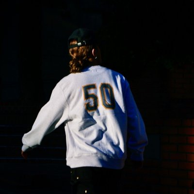 画像1: ※Exclusive※ blurhmsROOTSTOCK（ブラームスルーツストック）Soft&Hard Sweat Crew Neck P.O "T-50"（ソフト&ハードスウェットクルーネックプルオーバー"T-50"）Heather White / Navy×Yellow（ネイビー×イエロー）