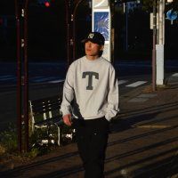 ※Exclusive※ blurhmsROOTSTOCK（ブラームスルーツストック）Soft&Hard Sweat Crew Neck P.O "T-50"（ソフト&ハードスウェットクルーネックプルオーバー"T-50"）Heather White / Green×Navy（グリーン×ネイビー）