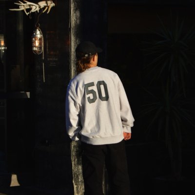 画像12: ※Exclusive※ blurhmsROOTSTOCK（ブラームスルーツストック）Soft&Hard Sweat Crew Neck P.O "T-50"（ソフト&ハードスウェットクルーネックプルオーバー"T-50"）Heather White / Green×Navy（グリーン×ネイビー）