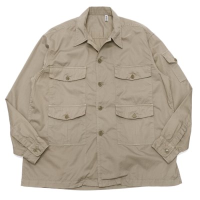 画像1: KAPTAIN SUNSHINE（キャプテンサンシャイン）Garment Dyed Safari Shirt Jacket（ガーメントダイドサファリシャツジャケット）FINX SATIN CLOTH/Taupe（トープ）