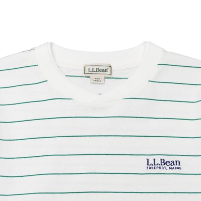 画像3: L.L.Bean（エルエルビーン）Union Striped Long Sleeve Tee（ユニオン ストライプロングスリーブT）"Japan Edition" / White×Lt,Green（ホワイト×ライトグリーン）