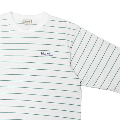 画像4: L.L.Bean（エルエルビーン）Union Striped Long Sleeve Tee（ユニオン ストライプロングスリーブT）"Japan Edition" / White×Lt,Green（ホワイト×ライトグリーン）