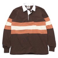 ＜OUTLET＞BARBARIAN（バーバリアン）クラシック ラガーシャツ（THREE 2"STRIPES）”旧モデル” / Brown×Rust×Beige（ブラウン×ラスト×ベージュ）※Sサイズのみ