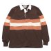 画像1: ＜OUTLET＞BARBARIAN（バーバリアン）クラシック ラガーシャツ（THREE 2"STRIPES）”旧モデル” / Brown×Rust×Beige（ブラウン×ラスト×ベージュ）※Sサイズのみ (1)