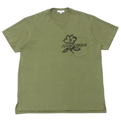 画像1: ENGINEERED GARMENTS（エンジニアードガーメンツ）Printed Cross Crew Neck T-Shirt（プリンテッドクロスクルーネックTシャツ）"JOE" / Olive（オリーブ）