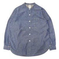 Post O'Alls（ポストオーバーオールズ）Band Collar Shirt（バンドカラーシャツ）"Classic Chambray" / Indigo（インディゴ）