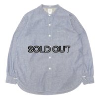 Post O'Alls（ポストオーバーオールズ）Band Collar Shirt（バンドカラーシャツ）"Classic Chambray" / Indigo（インディゴ）