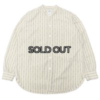 Post O'Alls（ポストオーバーオールズ）Band Collar Shirt（バンドカラーシャツ）"Stripe Shirting" / Natural（ナチュラル）