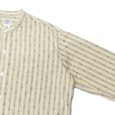 画像4: 【PointUp10%11/10迄】Post O'Alls(ポストオーバーオールズ)Band Collar Shirt(バンドカラーシャツ)"Stripe Shirting" / Natural(ナチュラル)