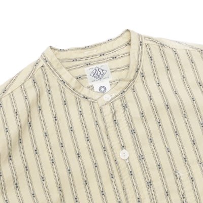 画像3: 【PointUp10%11/10迄】Post O'Alls(ポストオーバーオールズ)Band Collar Shirt(バンドカラーシャツ)"Stripe Shirting" / Natural(ナチュラル)