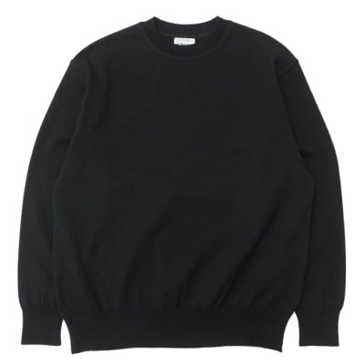 画像1: Yonetomi NEW BASIC（ヨネトミニューベーシック）WAVE COTTON KNIT PULLOVER（ウェーブコットンニットプルオーバー）/ Black（ブラック）