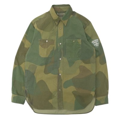 画像1: Nigel Cabourn（ナイジェル・ケーボン）UTILITY SHIRT（ユーティリティシャツ）"FADE CAMO" / Green（グリーン）