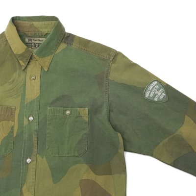 画像4: Nigel Cabourn(ナイジェル・ケーボン)UTILITY SHIRT(ユーティリティシャツ)"FADE CAMO" / Green(グリーン)