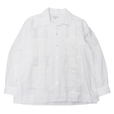 画像1: ENGINEERED GARMENTS（エンジニアードガーメンツ）Guayabera Shirt （グアヤベラシャツ）"Handkerchief Linen"/ White（ホワイト）