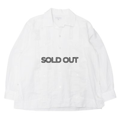 画像1: ENGINEERED GARMENTS（エンジニアードガーメンツ）Guayabera Shirt （グアヤベラシャツ）"Handkerchief Linen"/ White（ホワイト）