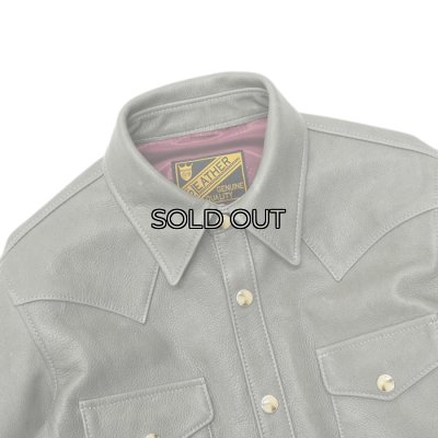 画像3: Y'2 LEATHER（ワイツーレザー）STEER OIL Western Shirt（ステアオイル ウエスタンシャツ）"Spring Edition" / Grey（グレー）