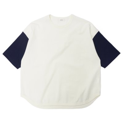 画像1: alvana（アルヴァナ）20/- Baseball Tee Shirt（20/ ベースボールTシャツ）/ White（ホワイト）