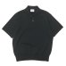 画像1: Yonetomi NEW BASIC（ヨネトミニューベーシック）LIGHT WAVE COTTON KNIT POLO（ライトウェーブコットンニットポロシャツ）/ Black（ブラック） (1)