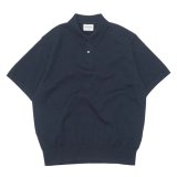 Yonetomi NEW BASIC（ヨネトミニューベーシック）LIGHT WAVE COTTON KNIT POLO（ライトウェーブコットンニットポロシャツ）/ Navy（ネイビー）