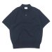 画像1: Yonetomi NEW BASIC（ヨネトミニューベーシック）LIGHT WAVE COTTON KNIT POLO（ライトウェーブコットンニットポロシャツ）/ Navy（ネイビー） (1)