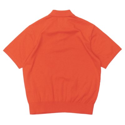 画像2: Yonetomi NEW BASIC（ヨネトミニューベーシック）LIGHT WAVE COTTON KNIT POLO（ライトウェーブコットンニットポロシャツ）/ Orange（オレンジ）