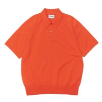 Yonetomi NEW BASIC（ヨネトミニューベーシック）LIGHT WAVE COTTON KNIT POLO（ライトウェーブコットンニットポロシャツ）/ Orange（オレンジ）