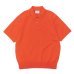画像1: Yonetomi NEW BASIC（ヨネトミニューベーシック）LIGHT WAVE COTTON KNIT POLO（ライトウェーブコットンニットポロシャツ）/ Orange（オレンジ） (1)