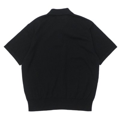 画像2: Yonetomi NEW BASIC（ヨネトミニューベーシック）LIGHT WAVE COTTON KNIT POLO（ライトウェーブコットンニットポロシャツ）/ Black（ブラック）