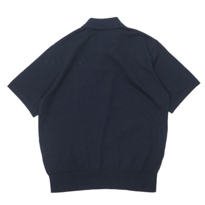 画像2: Yonetomi NEW BASIC（ヨネトミニューベーシック）LIGHT WAVE COTTON KNIT POLO（ライトウェーブコットンニットポロシャツ）/ Navy（ネイビー）