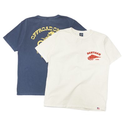 画像1: STUDIO D'ARTISAN（ステュディオ・ダ・ルチザン）USAコットンプリントＴシャツ / Ivory（アイボリー）・Navy（ネイビー）