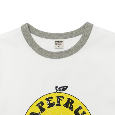 画像3: BARNS OUTFITTERS (バーンズアウトフィッターズ) Ringer Print Tee Shirt（リンガープリントTシャツ）”GARPEFLUITE?/ White(ホワイト)