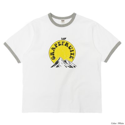 画像1: ＜30%OFF＞BARNS OUTFITTERS (バーンズアウトフィッターズ) Ringer Print Tee Shirt（リンガープリントTシャツ）”GARPEFLUITE?/ White(ホワイト)