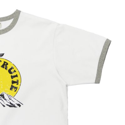 画像4: BARNS OUTFITTERS (バーンズアウトフィッターズ) Ringer Print Tee Shirt（リンガープリントTシャツ）”GARPEFLUITE?/ White(ホワイト)