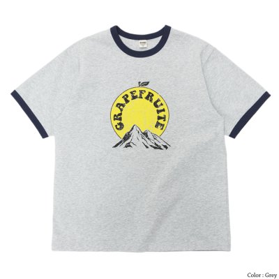 画像2: BARNS OUTFITTERS (バーンズアウトフィッターズ) Ringer Print Tee Shirt（リンガープリントTシャツ）”GARPEFLUITE＂/ White(ホワイト)・Grey (グレー)