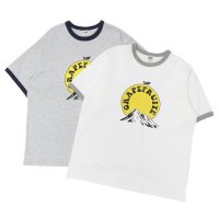 BARNS OUTFITTERS (バーンズアウトフィッターズ) Ringer Print Tee Shirt（リンガープリントTシャツ）”GARPEFLUITE＂/ White(ホワイト)・Grey (グレー)