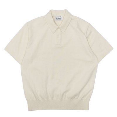 画像1: Yonetomi NEW BASIC（ヨネトミニューベーシック）LIGHT WAVE COTTON KNIT POLO（ライトウェーブコットンニットポロシャツ）/ Ecru（エクリュ）