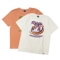 STUDIO D'ARTISAN（ステュディオ・ダ・ルチザン）USAコットンプリントＴシャツ / White（ホワイト）・Orange（オレンジ）