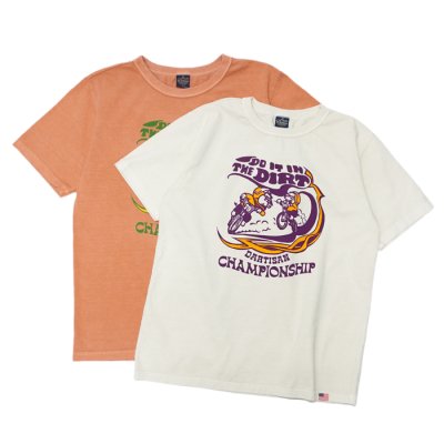 画像1: STUDIO D'ARTISAN（ステュディオ・ダ・ルチザン）USAコットンプリントＴシャツ / White（ホワイト）・Orange（オレンジ）