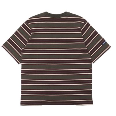画像2: BARBARIAN（バーバリアン）Light Weight Crew Neck Shirt S/S（ライトウェイトクルーネックシャツS/S） ”Bcrs Stripes Repeat" / Moss×Harvard×V,Gold×Brown（グレー×グラファイト）