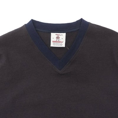 画像3: BARBARIAN（バーバリアン）Light Weight V-Neck Shirt S/S（ライトウェイト VネックシャツS/S） ”Tiger Stripes" / Brown×Navy（ブラウン×ネイビー）